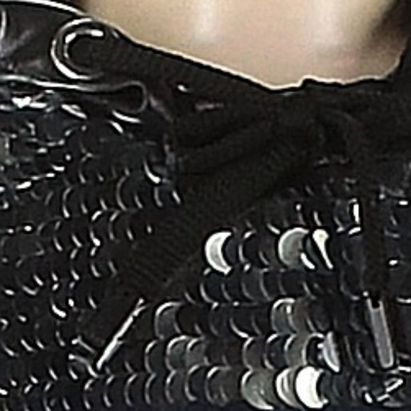 💥HOT ITEM💥 Palale Color Block Sequin and Leather Hoodie - Picture 9 of 14